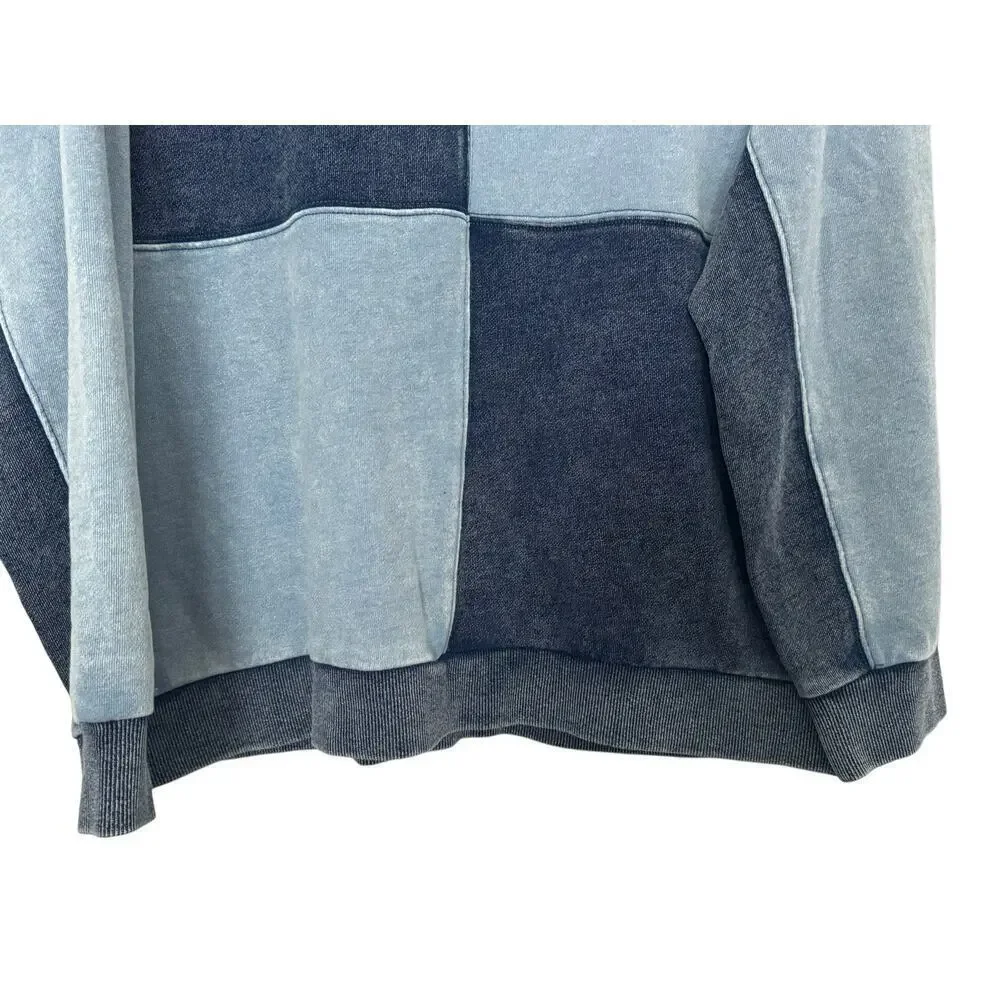 Z Supply Fair & Square Women’s Denim Crewneck Pullover Sweatshirt: Size M